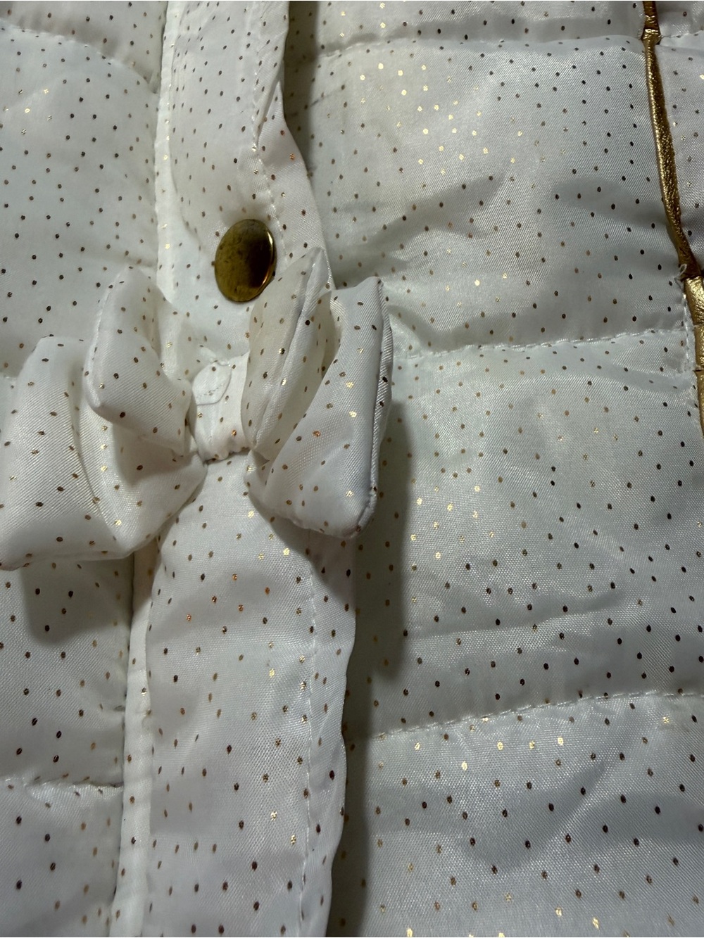 Little Lass Toddler Girls White Iridescent Puffer Vest Faux Fur Leopard Trim Bow - Picture 6 of 8